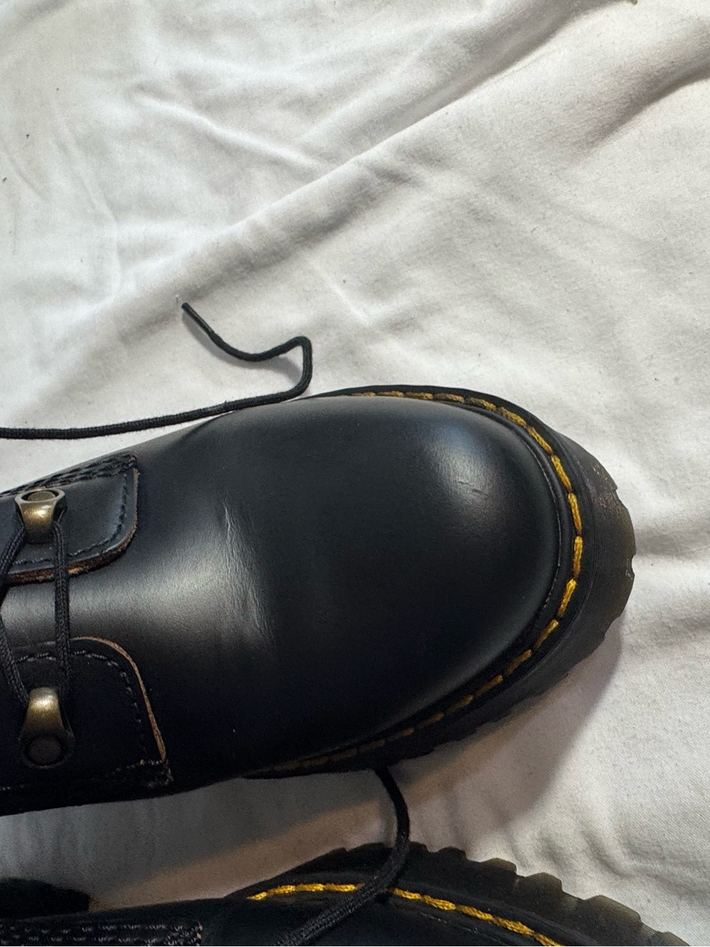 Dr Martens Leona Boots Size 8 Doc Platform Chunky Heel Black Gothic Combat - Picture 6 of 9